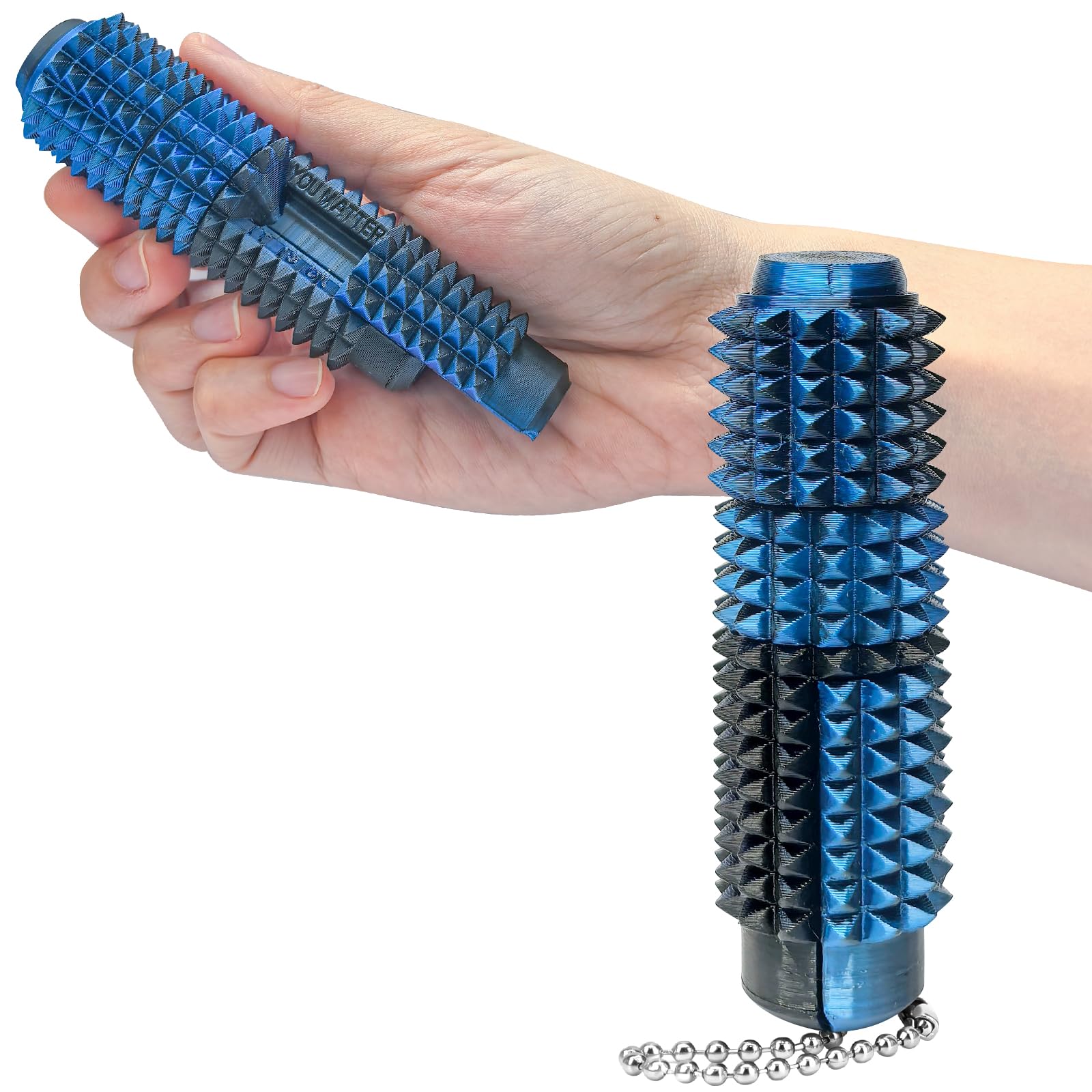FEPUCOY Little Ouchies 5-in-1 Pain Stim Fidget, Extra Sharp Spiky Sensory Fidget for Adults, Help Relieve Stress, Anxiety, Tension | Functional Pocket Fidget for Office & Study(Black Blue)