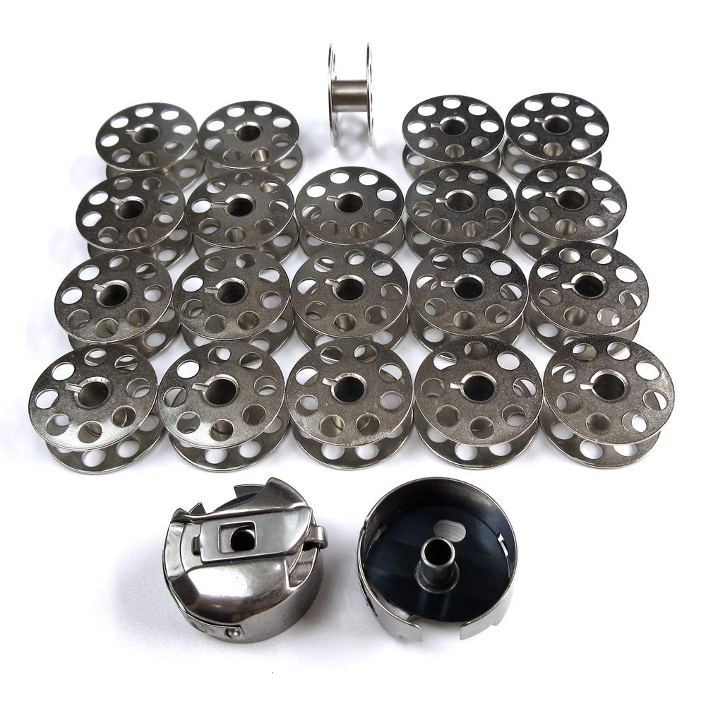 evernice 2 Bobbin Case+20 Bobbins for Consew 205Rb 206Rb Walking Foot Machine 18045