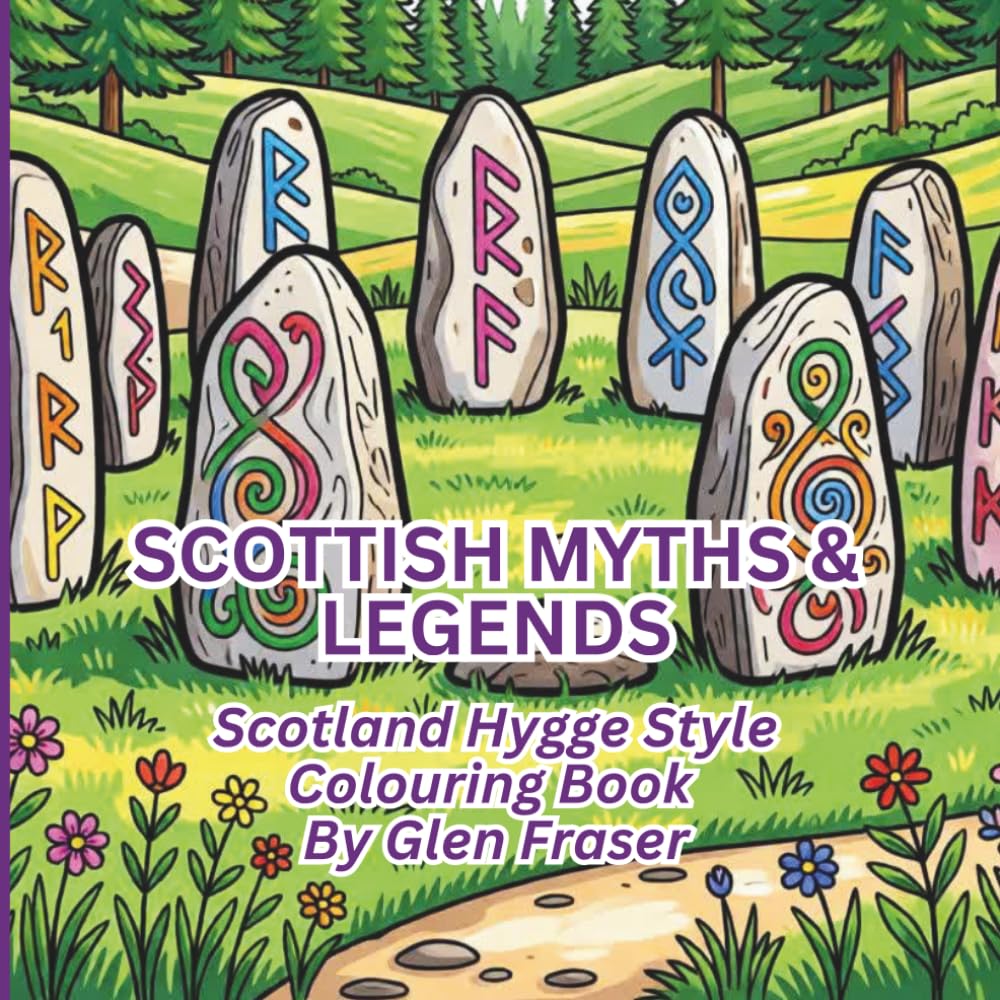 Scottish Myths & Legends Hygge Colouring Book: Scottish inspired scenes designed for teenagers and adults