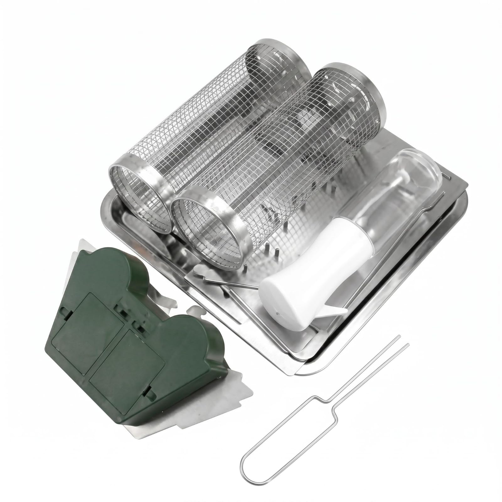Perforated Electric Barbecue Grill Enclosure Drain Tray Rotating Basket Grill for Tabletop, Electric Bbq Grill-image-20