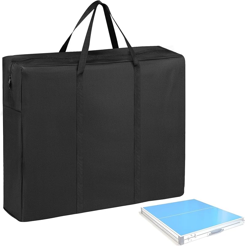 Bolsa de almacenamiento plegable para mesa de ping pong, 37" de profundidad x 5" de ancho x 37" de alto | Bolsa de transporte portátil para mesa de ping pong plegable de 6 x 3 pies