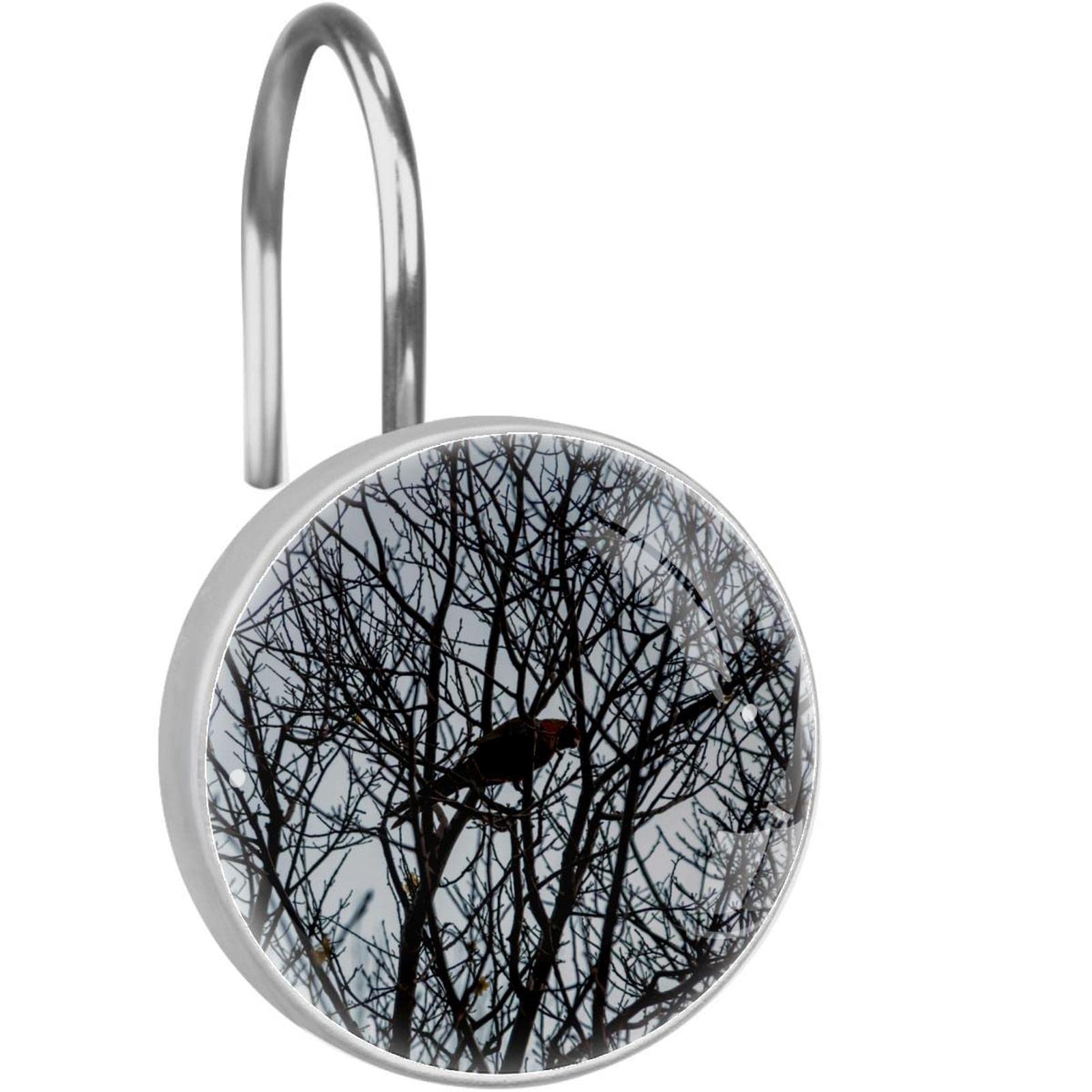 Crochets rideau de douche perroquet acier inoxydable : anneaux de salle de bain suspendus