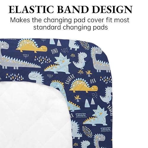 Miniatura 5 de Paquete de 2 fundas para cambiador para niñas y niños, de algodón ultrasuave y transpirable, fundas para cambiar pañales de bebé (32 x 16 pulgadas,