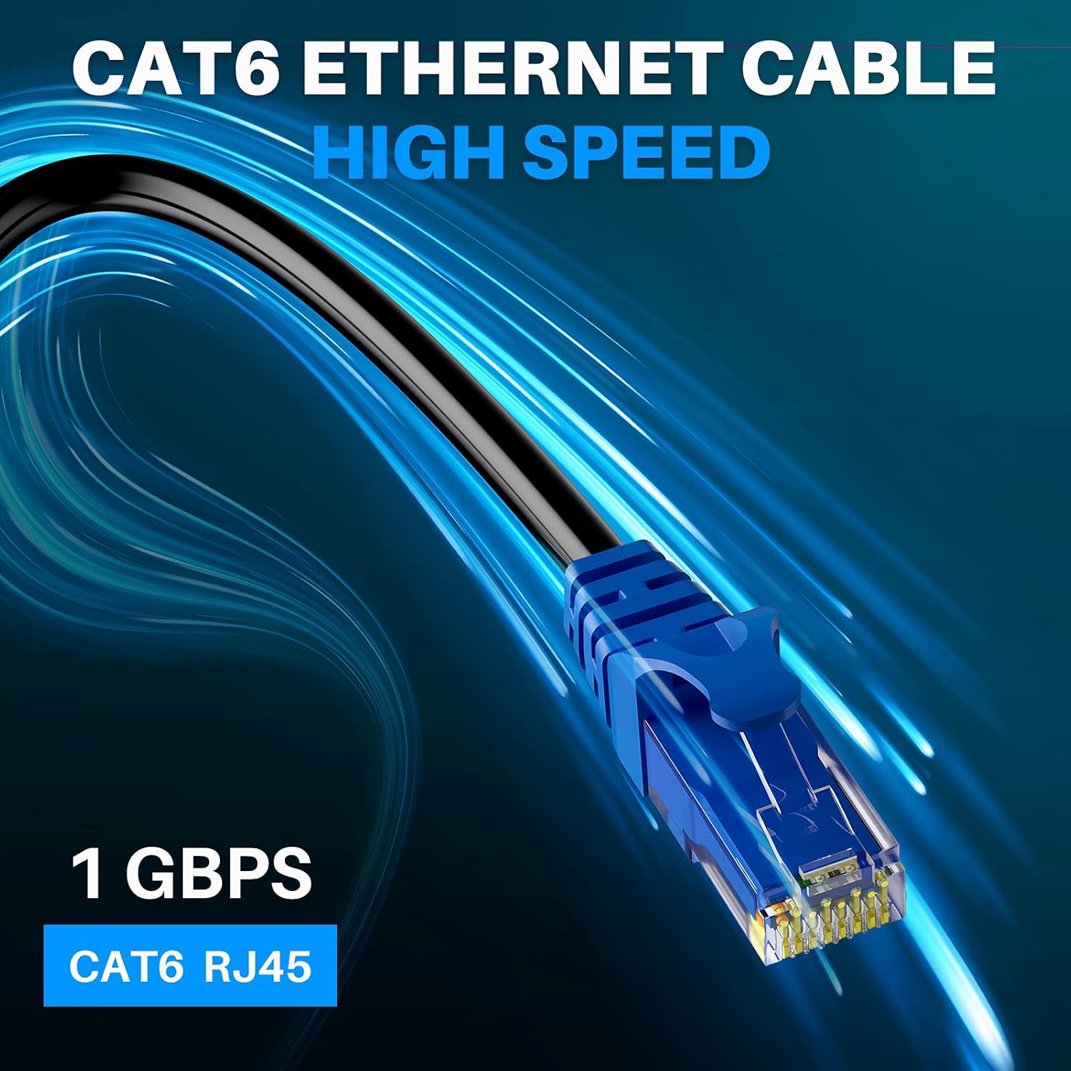 Adoreen Cat 6 Outdoor Ethernet Cable 300 Ft Black, High Speed Heavy Duty Long Internet Network Cable for POE Camera Cat 5 5e RJ45 LAN Patch Cable Cord, Sturdy Waterproof Direct Burial+25 Ties