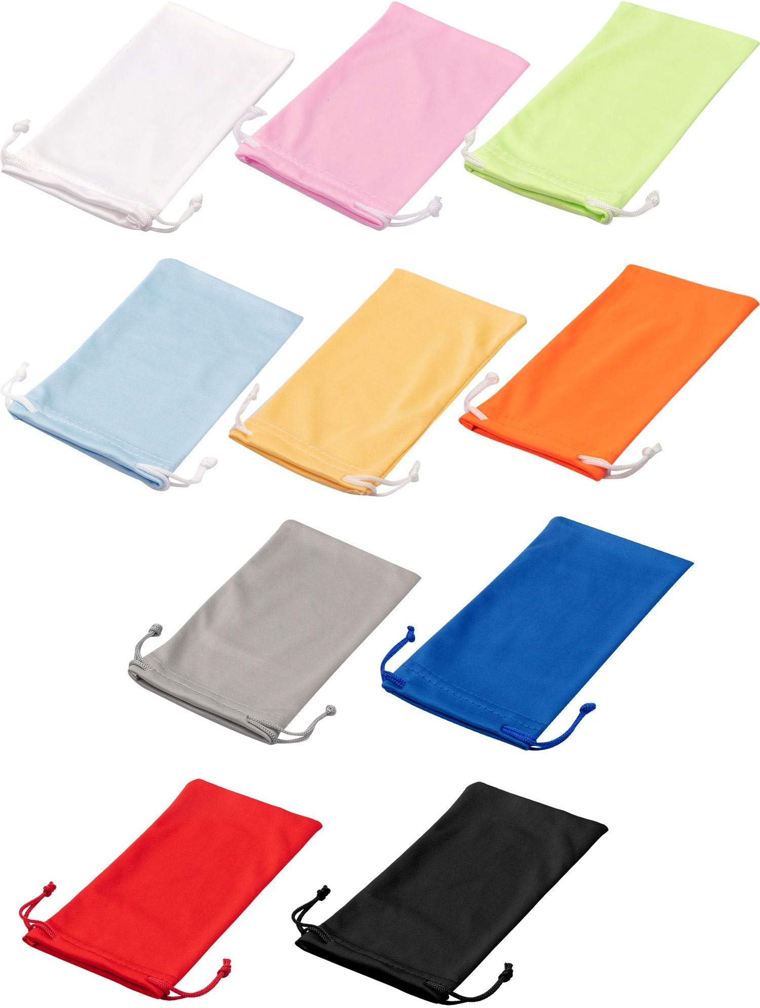 100 Pack Soft Sunglasses Pouch Bulk Microfiber Sunglasses Case Eyeglasses Sleeve with 2 Cleaning Cloth for Storage