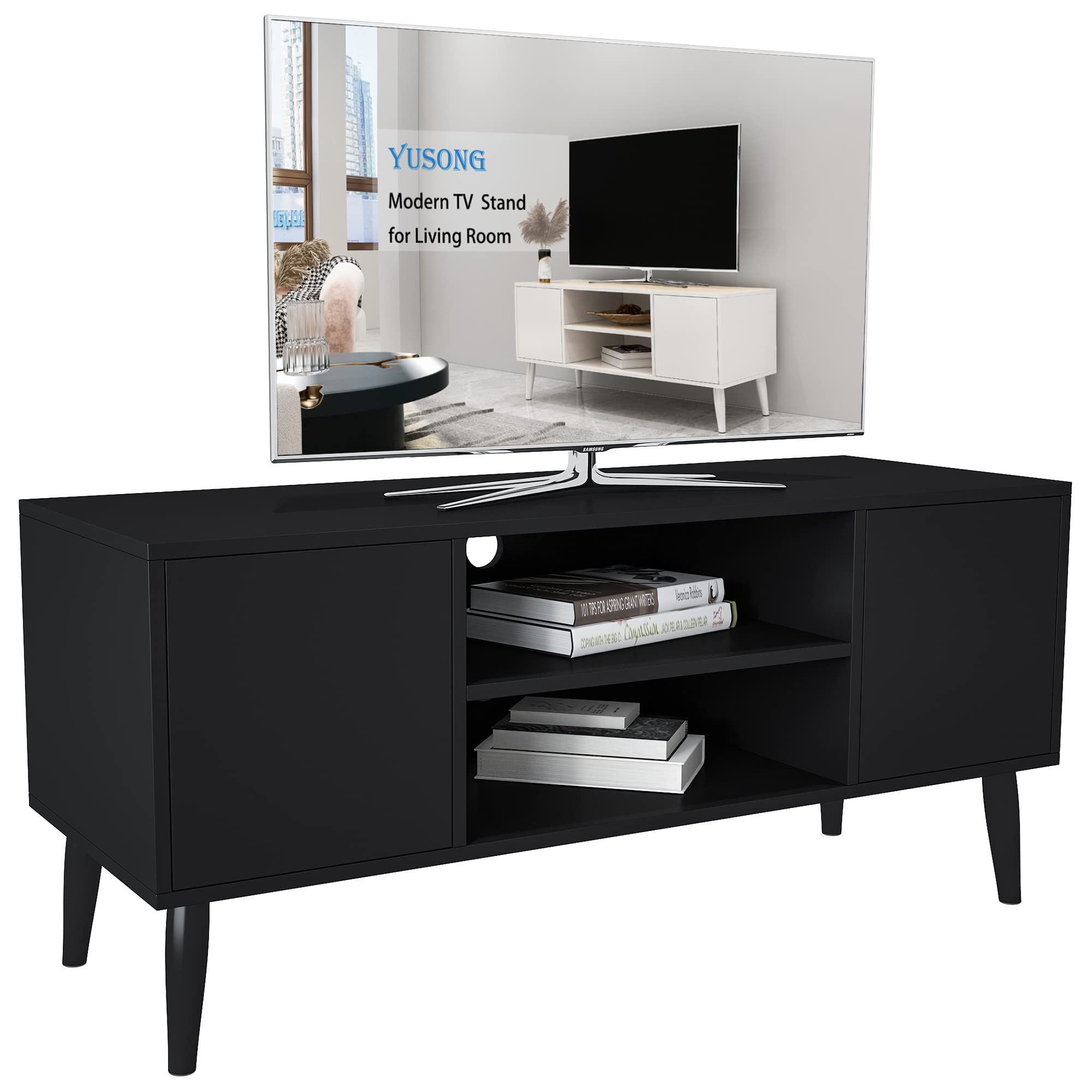 Buy Yusong Retro TV Stand for 55 Inch TV, Entertainment Centers for