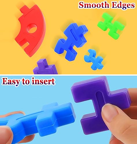 Miniatura 4 de Juego de bloques de construcción grandes para niños de 3 a 8 años, 72 piezas de juguetes educativos de bloques educativos de aprendizaje de