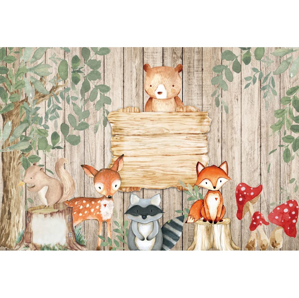 Renaiss 3x2m Fondo de Tablero de Madera de Animales de la Selva Fondo de cumpleaños para niños para fotografía Niño o niña Fiesta de Bienvenida Baby Shower Decoración Accesorios de Estudio — view 5