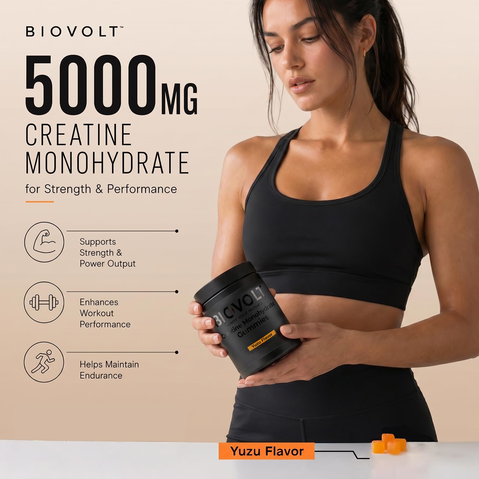 Creatine Monohydrate Gummies 5000mg for Men & Women - Sugar Free, 240 Count — Amazon image 4