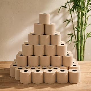 Biogreen Bamboo 2-Ply Toilet Paper Roll,100% Natural, Unbleached and Eco-Friendly Tissue Papers (Pack of 100 (235 Pulls Each))