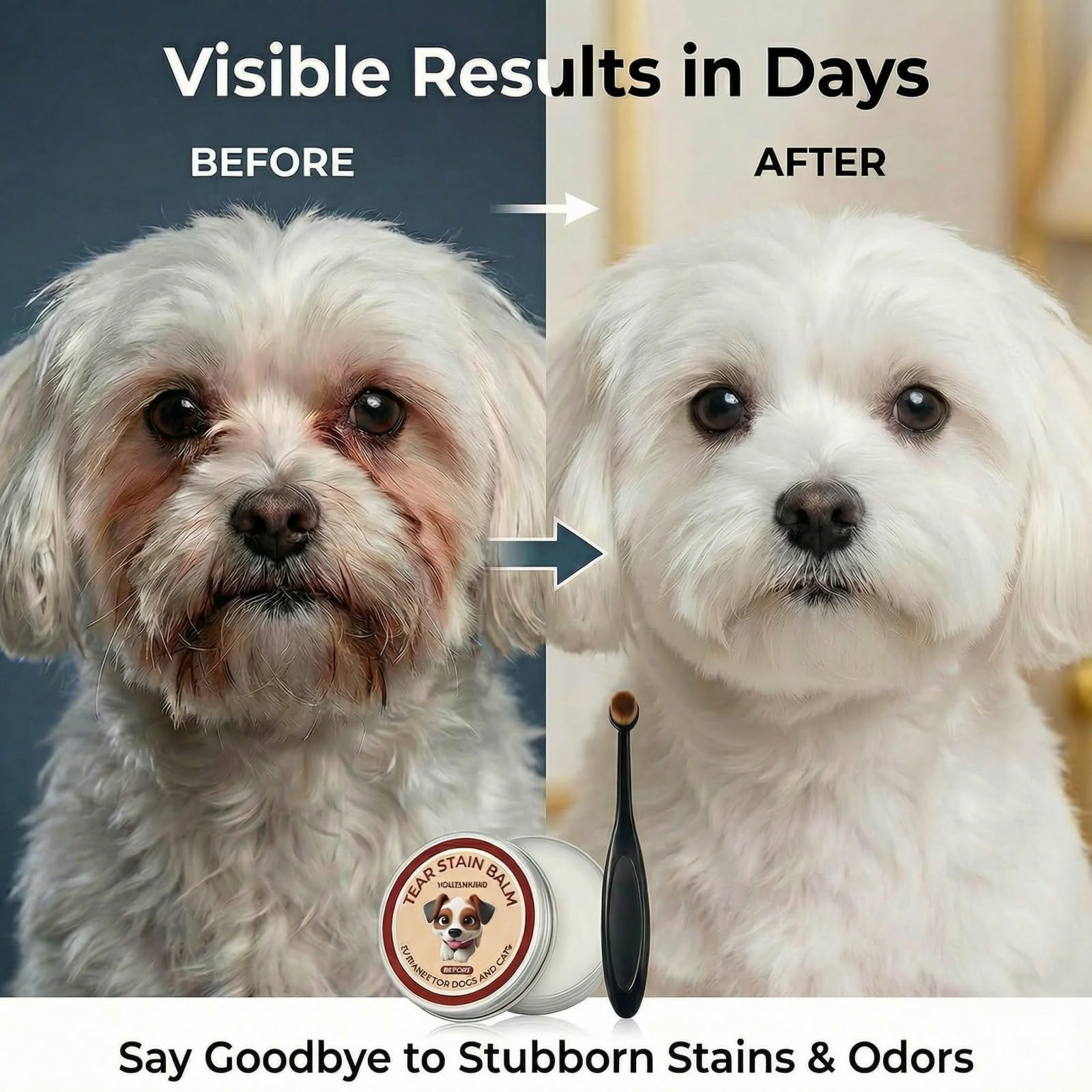 YOUZHIXING Pet Facial Grooming Kit for Dogs & Cats – Natural Fur Balm & Grooming Tools – Gentle Grooming Set for Maltese, Shih Tzu, Poodles & Cats (black, 2in1) - 4