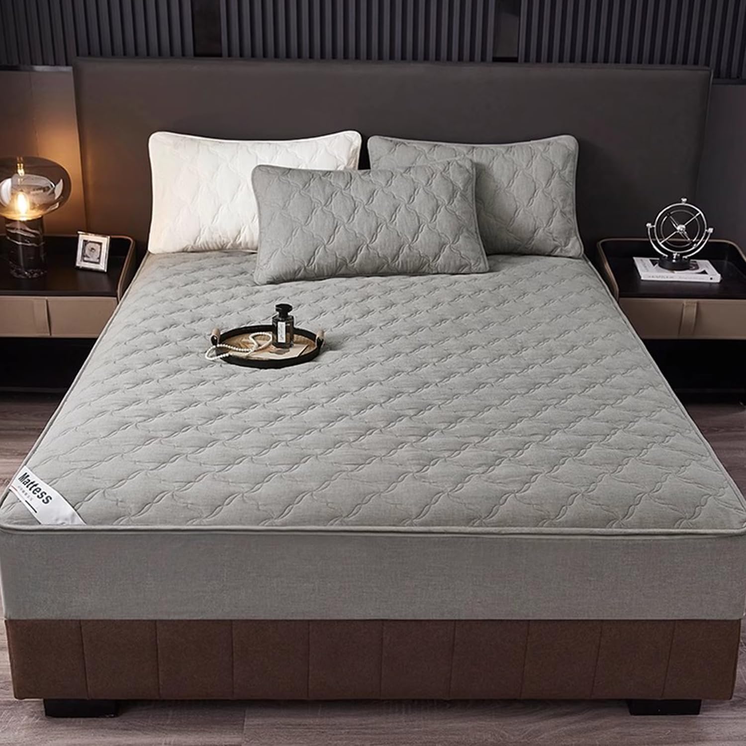 White,90x200+15cm, 100% Cotton Mattress Protector Customizable Double/Single/King Zip Up Bed Fitted Sheet Mattress Encasement Cover 360° Full Wrap Dustproof Bed Cover for Dormitory
