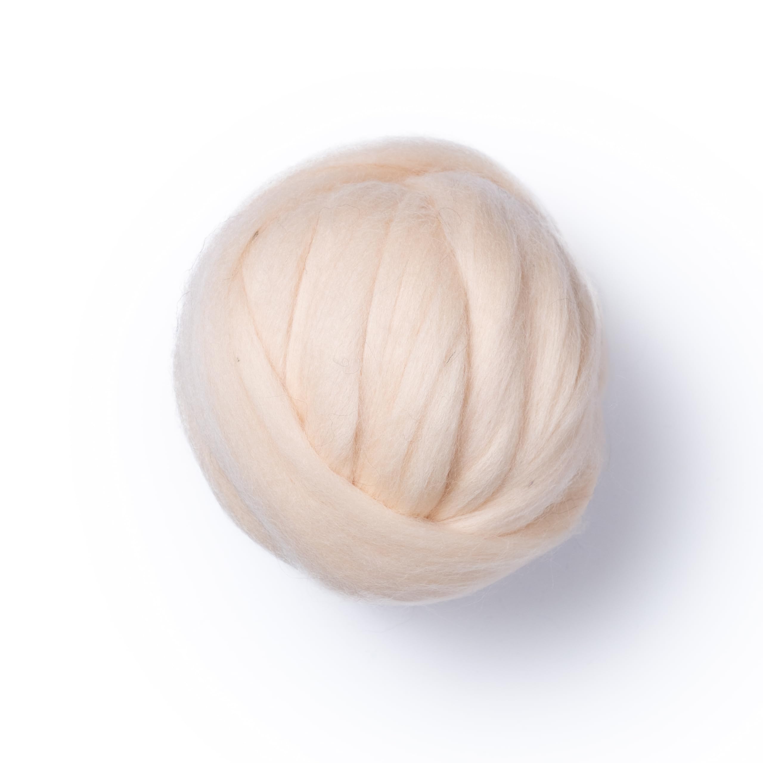 Colored Natural Wool roving, 8 OZ. Best Wool for Needle Felting, Wet Felting, handcrafts and Spinning. (Nude Pink, 8 oz)
