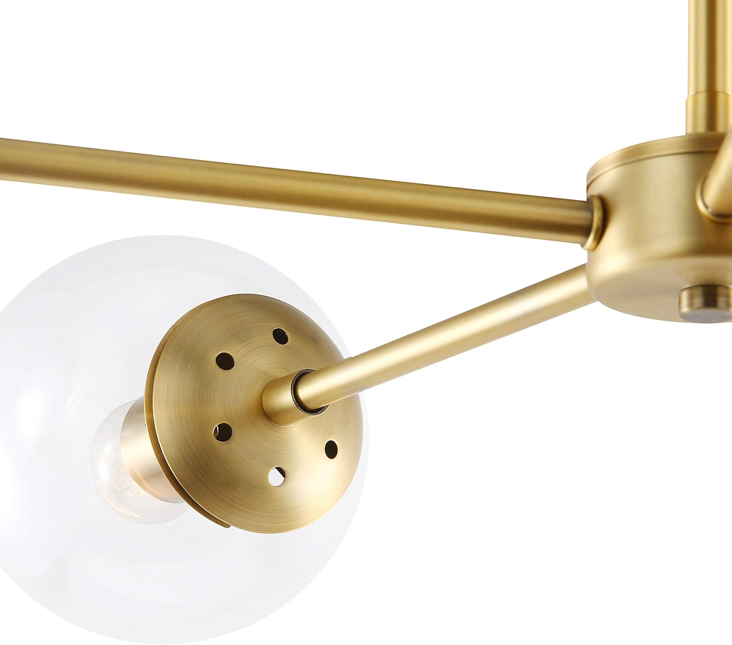 Amazon Crazy 🔥 Deals Light Society Grammercy 5-Light Chandelier Pendant, Brushed Brass with Clear Glass Globes, Classic Mid Century Modern Lighting Fixture (LS-C228-BRS-CLR)