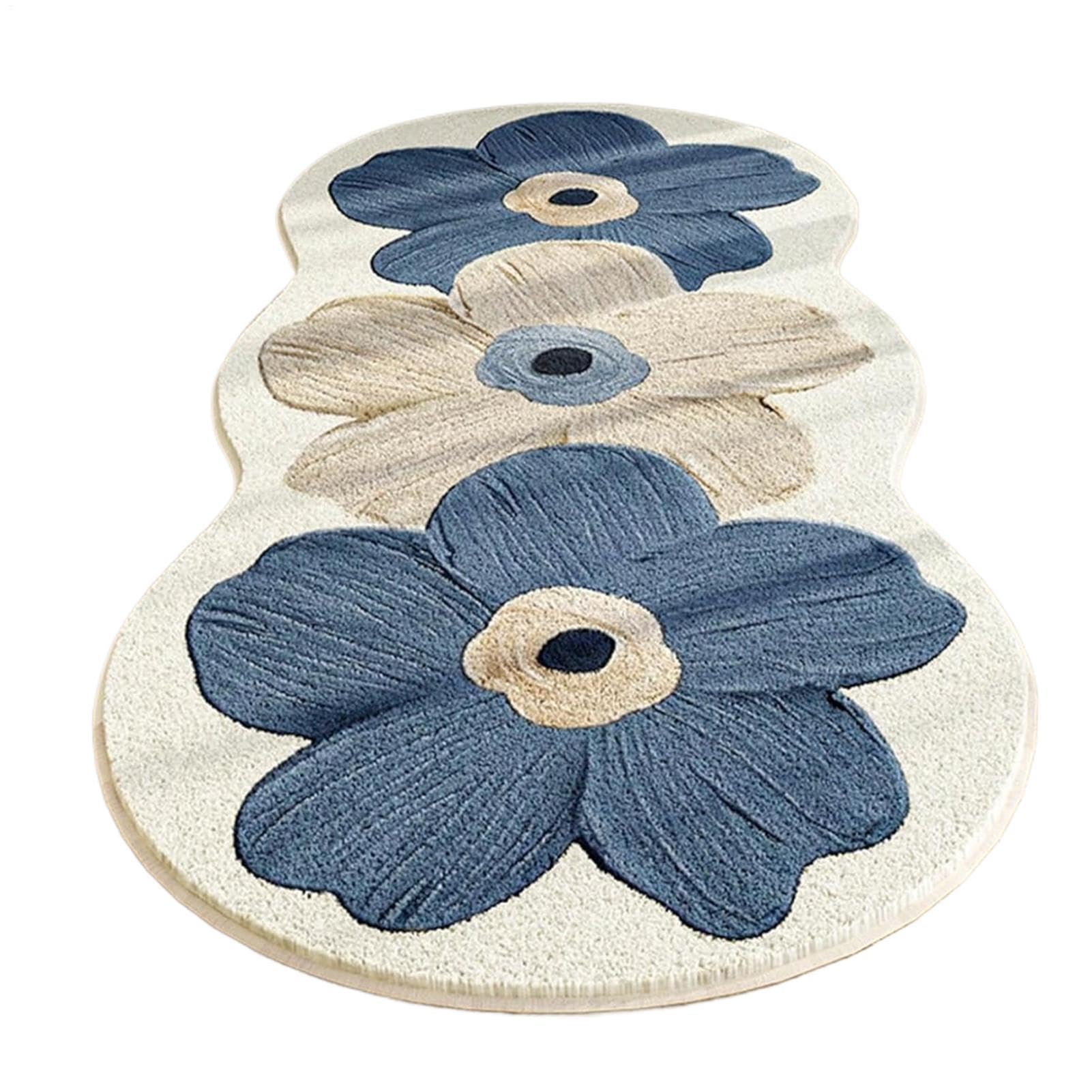 Tapis de couloir floral 120x40 cm antidérapant et lavable pour entrée de maison