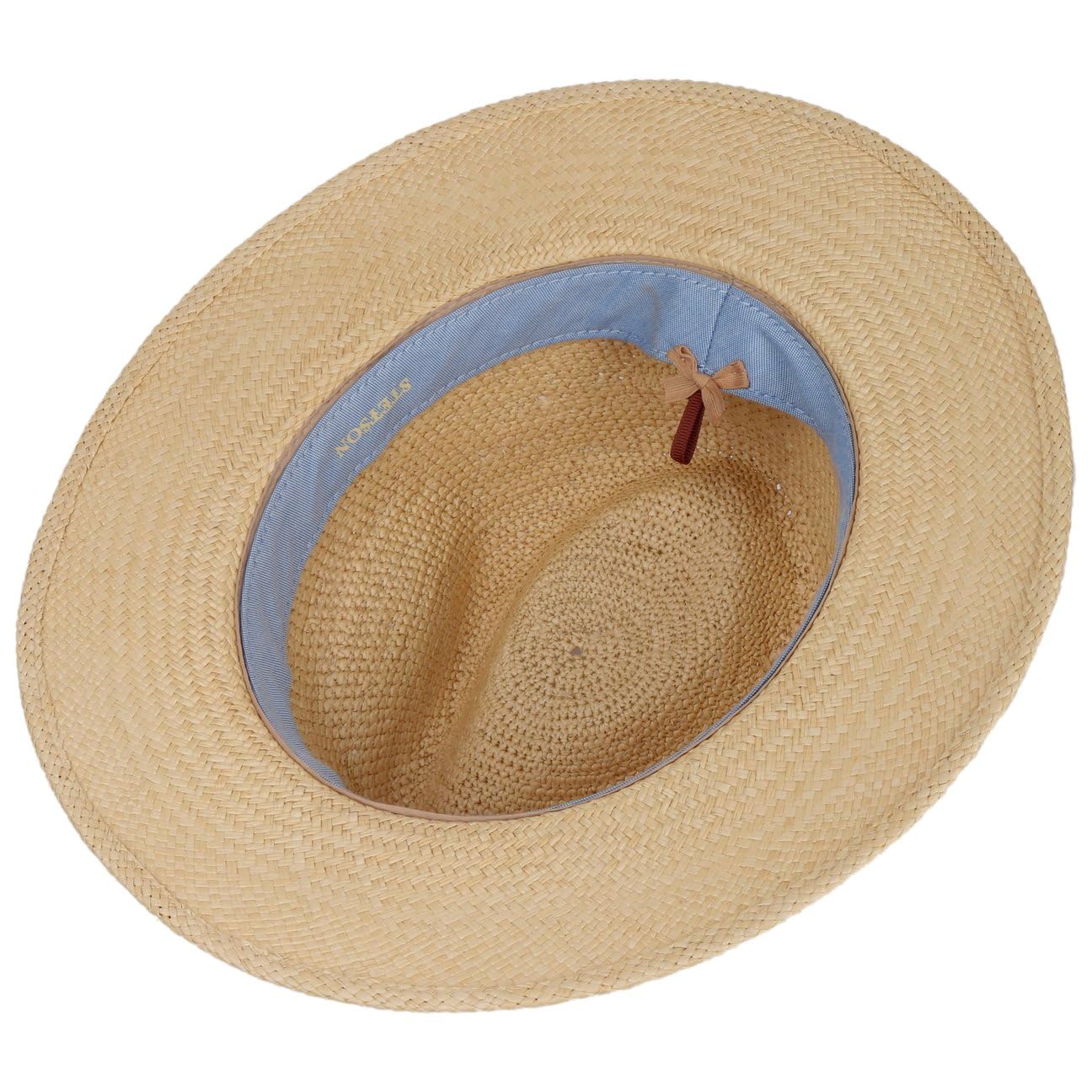 Stetson Traveller Sombrero Crochet Proteccion UV a Rayas Multicolor con Banda de Tela Unisex Primavera Verano