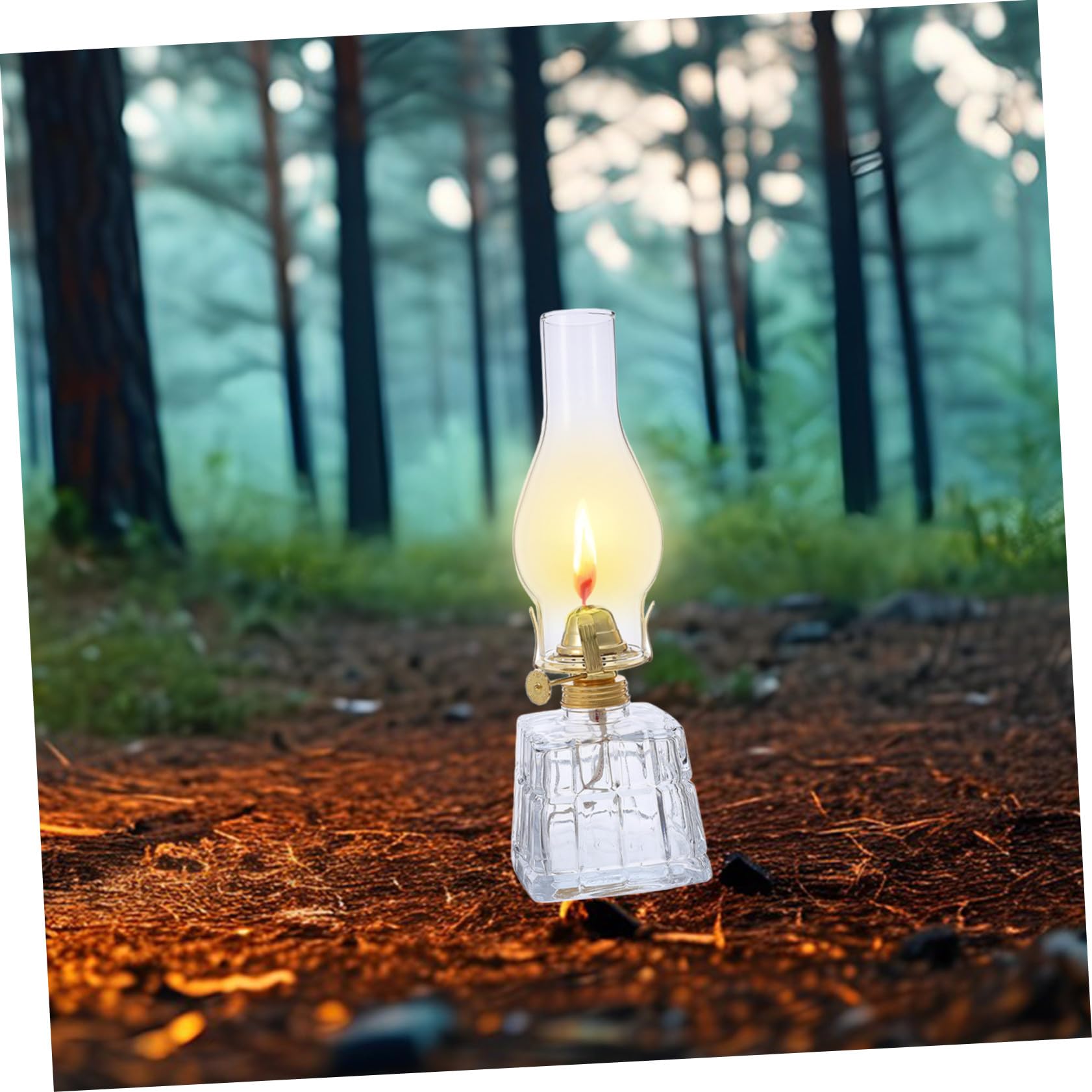 Lampe à Huile Vintage en Verre et Fer 350 ML pour Intérieur et Extérieur