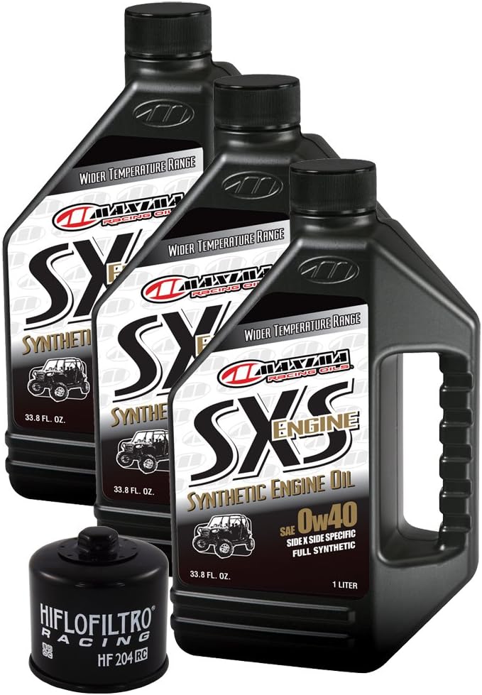 MaximaHiflofiltro SXSSEOCK010 Full Synthetic Side x Side Engine Oil Change Kit for Kawasaki Teryx 4x4/750, 3 L