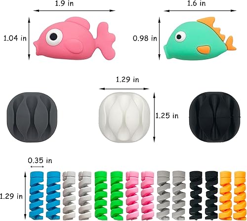 Miniatura 3 de ZAKVOOR 27 protectores de cable para cargador de teléfono, protector de cable USB Animal Bites protector de cable, protector de cable de carga para
