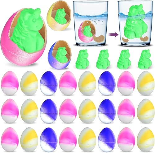 Capoda 48 piezas de huevos de unicornio para incubar de Pascua que crecen en el agua, huevos de unicornio arcoíris, regalos de Pascua para niños y