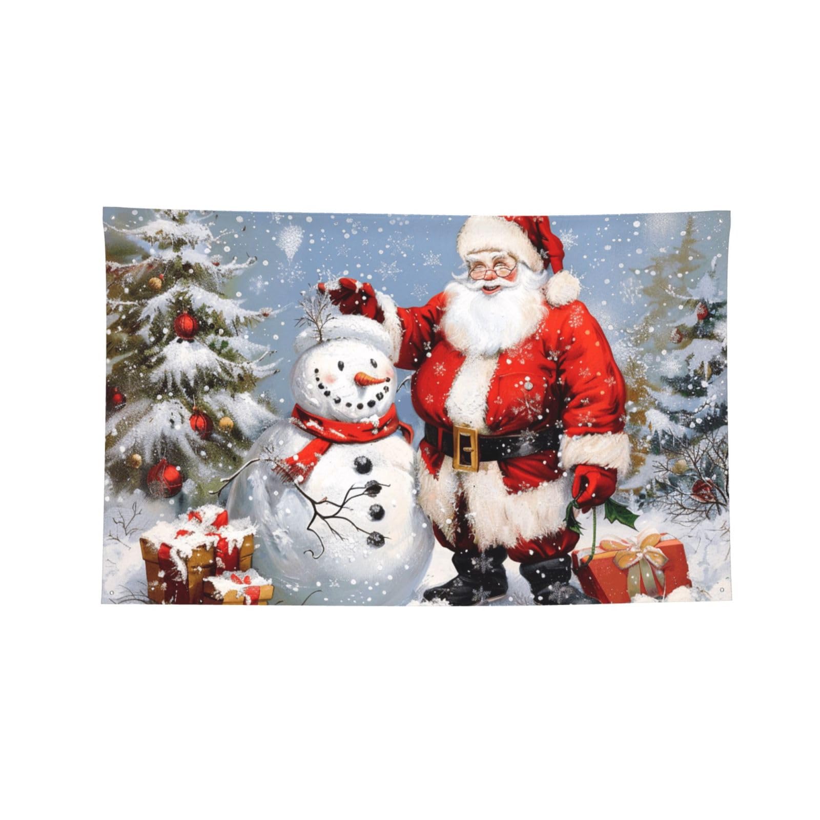 Tenture Père Noël grand format 1,2 x 1,8 m pour bar et jardin