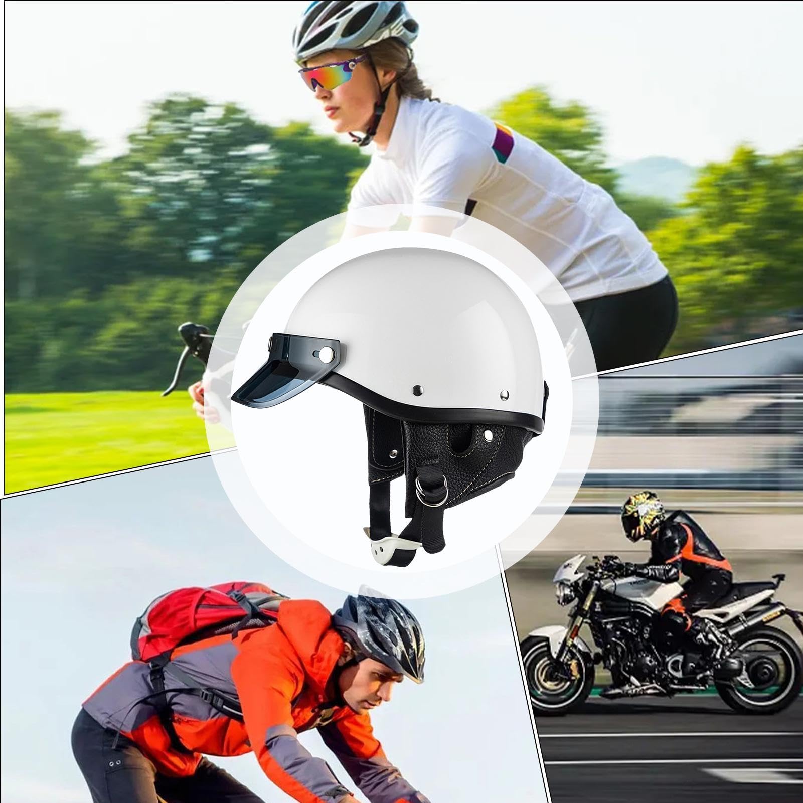 Casque De Sécurité Moto Casque Respirant avec Boucle À Dégagement Rapide