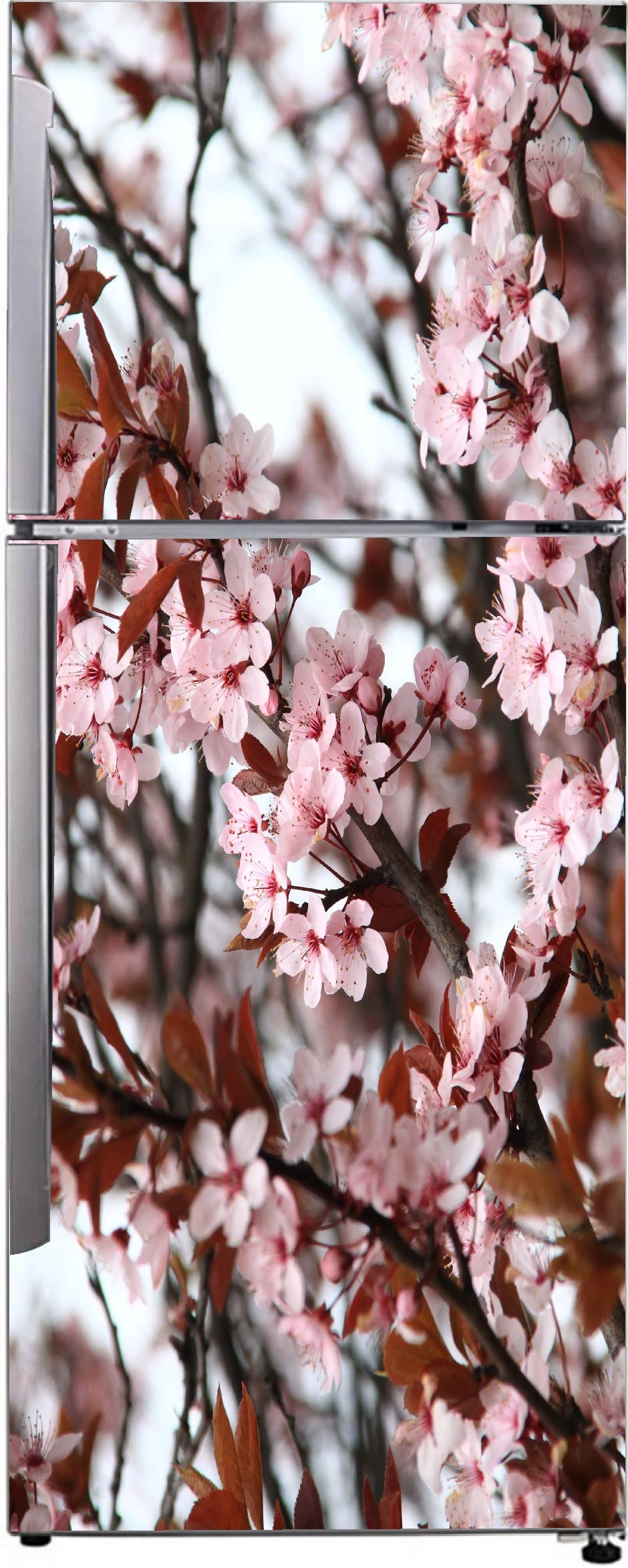 Psychedelic Collection Decorative Abstract Multicolor Cherry Blossom Flower, Leaves, Tree, Garden, Nature Wallpaper Sticker for Fridge Decor (PVC Vinyl, Multicolor, 60 cm X 160 cm)