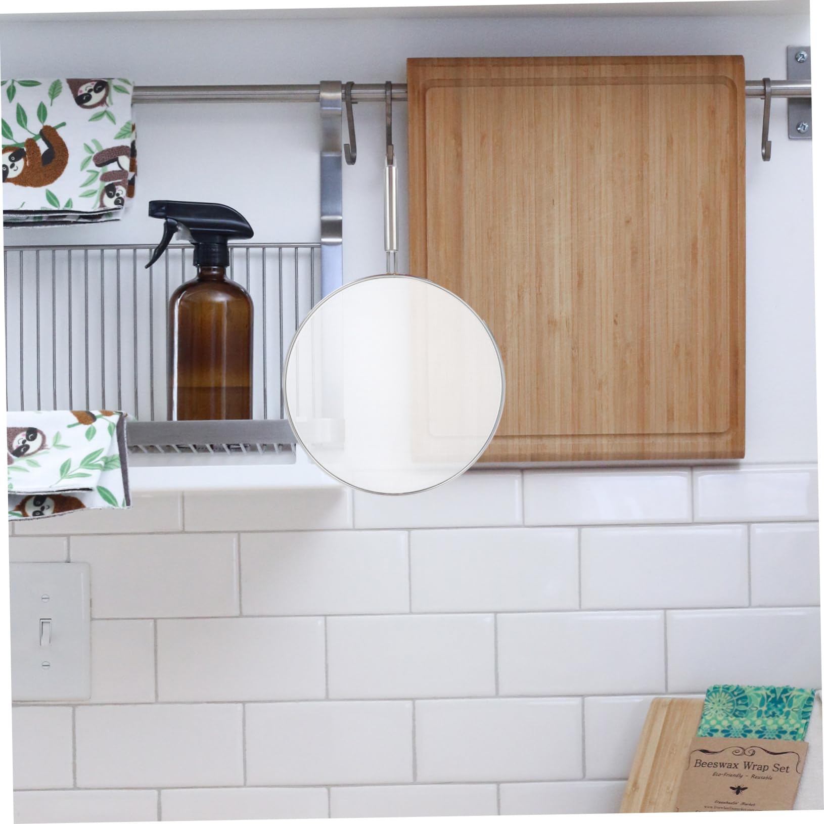 FELTECHELECTR 1Pc Stainless Steel Oil Splatter Screen Lid Frying Pan Cover Household Pot Protector Easy to Clean Ergonomic Design Multifuntional Kitchen Tool for Safe Cooking