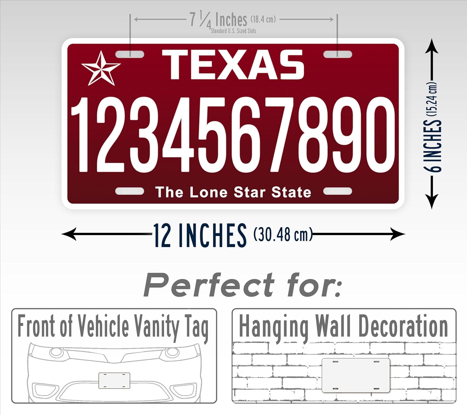 Customized Texas Red License Plate Personalized Aggie TX Auto Tag, Blackout Version
