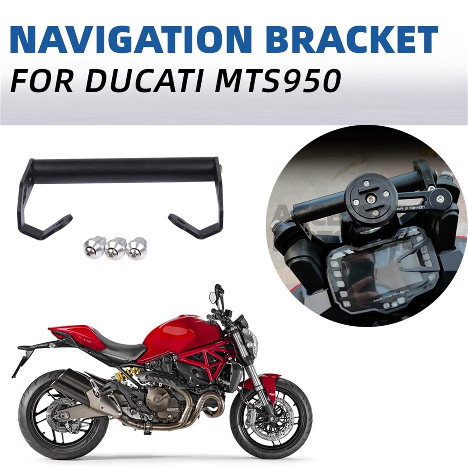 KASULER Akcesoria motocyklowe telefon komórkowy GPS uchwyt talerzowy uchwyt stojakowy, dla Ducati, MULTISTRADA 950 950S 1200S MTS 1200 1260 ENDURO Uchwyt na telefon motocyklowy