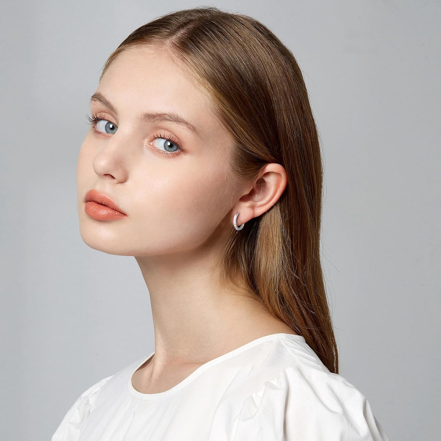 Hademade Small Gold Hoop Earrings for Women: Stainless Ssteel Huggie Earrings with CZ Statement Earrings Hypoallergenic 14k Gold Plated/Silver - Image 2