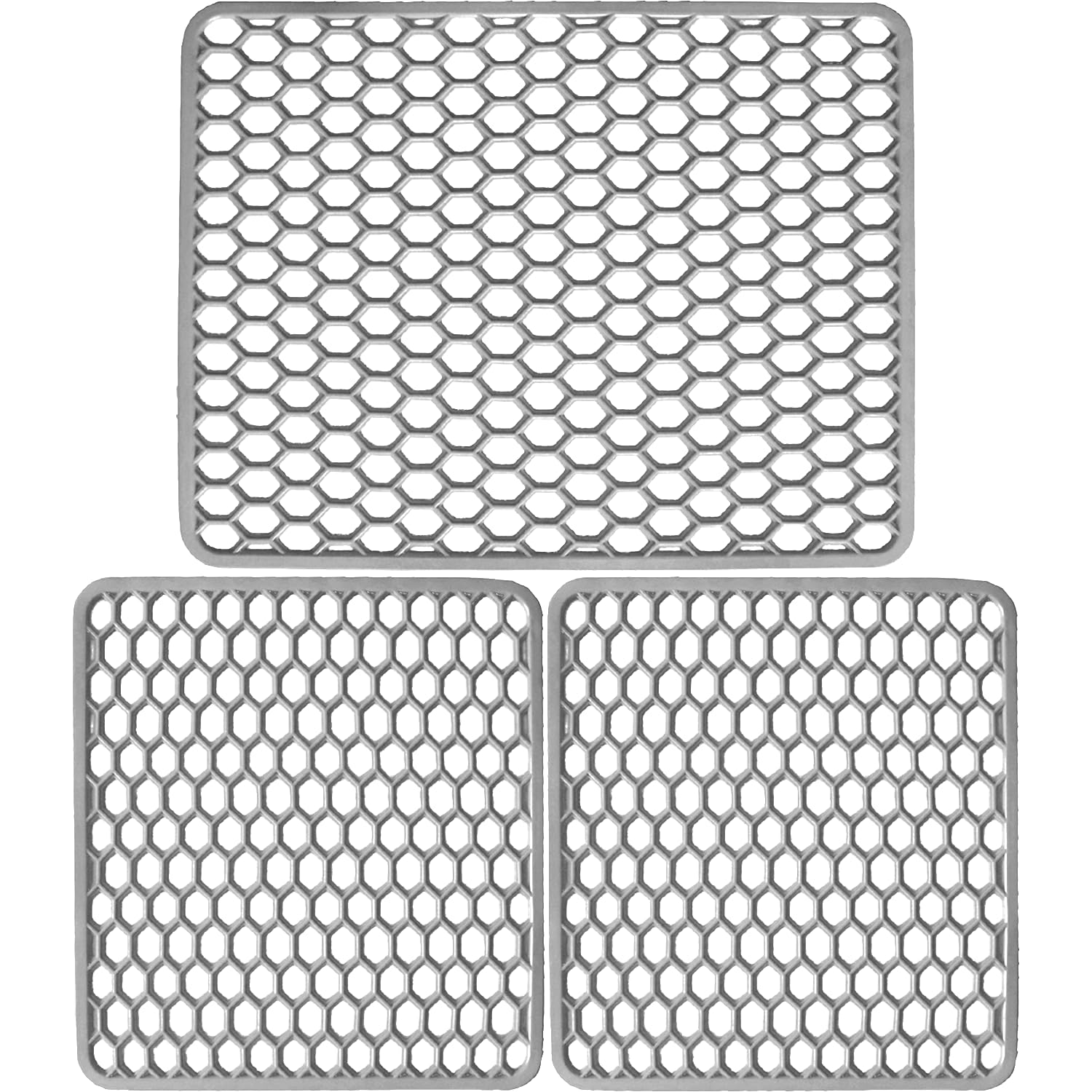 Casalinghi Sicignano - Juego de Alfombrillas Goma, Esterilla Escurreplatos Multiusos, Resistente, 40 x 30 cm, Blanca