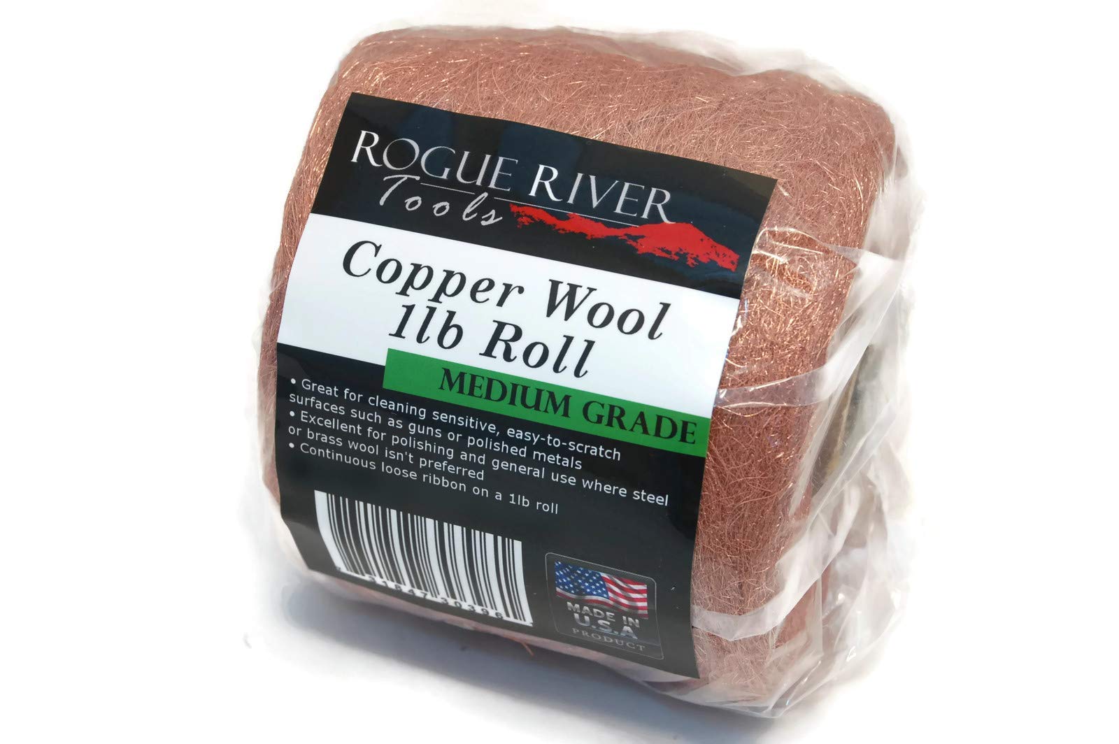 Copper Wool (Medium Grade) - 1lb Roll - by Rogue River Tools. Choose Grade! Made in USA, Pure Copper