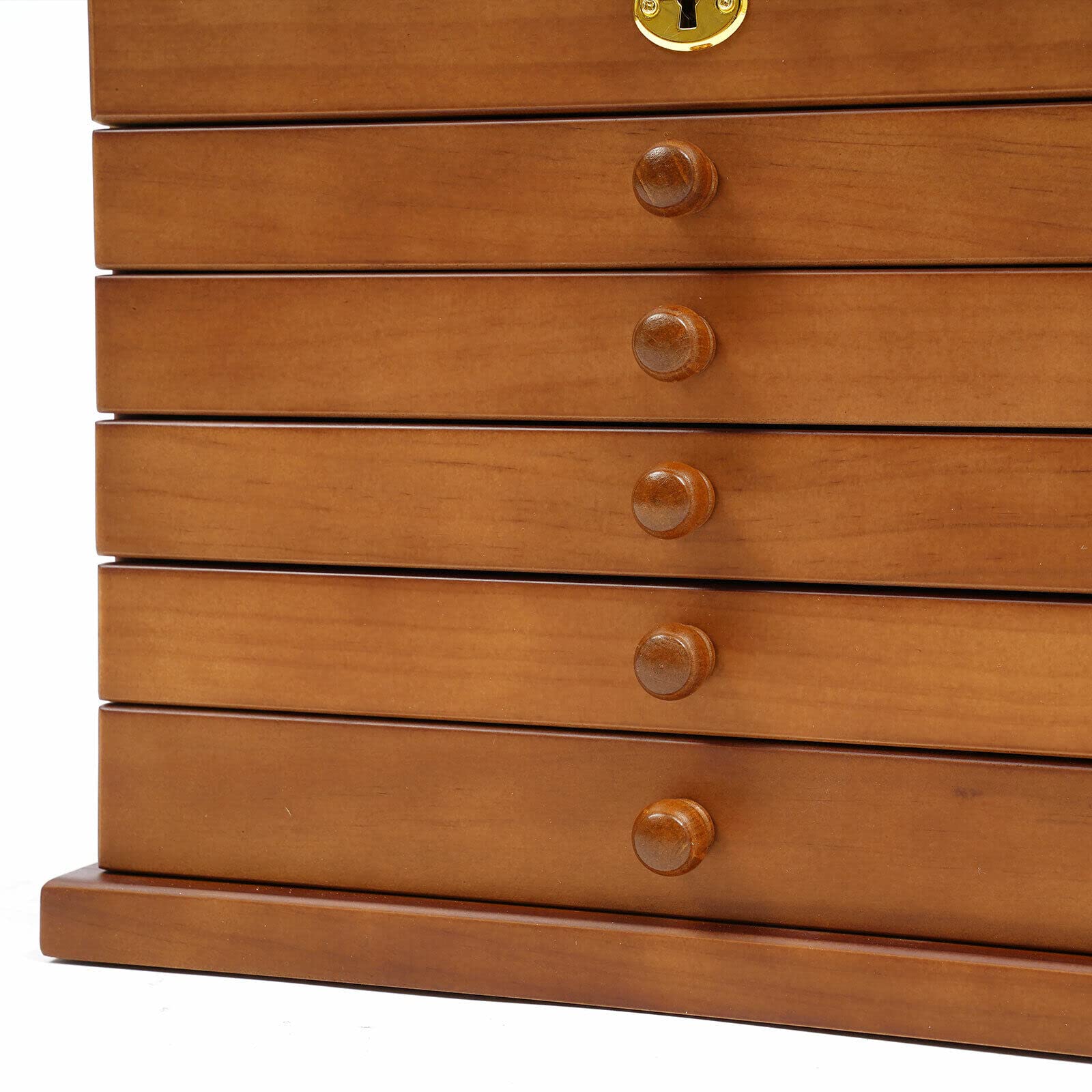 Joyero de madera de 6 capas con espejo, idea de regalo, para guardar relojes, gafas, joyas, gemelos, eslabones de repuesto, anillos, pendientes