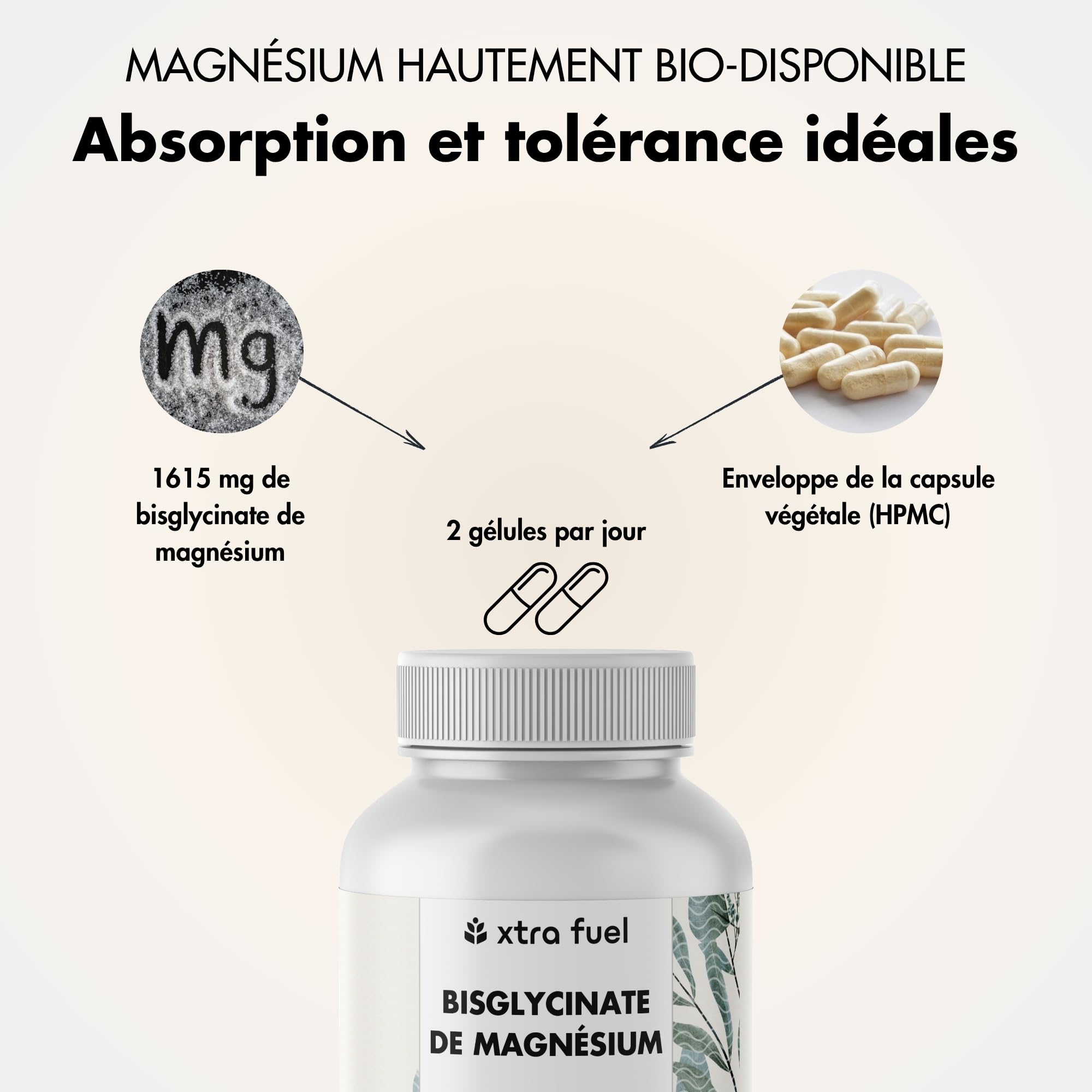 Magnésium Bisglycinate Chélaté – 480 gélules véganes