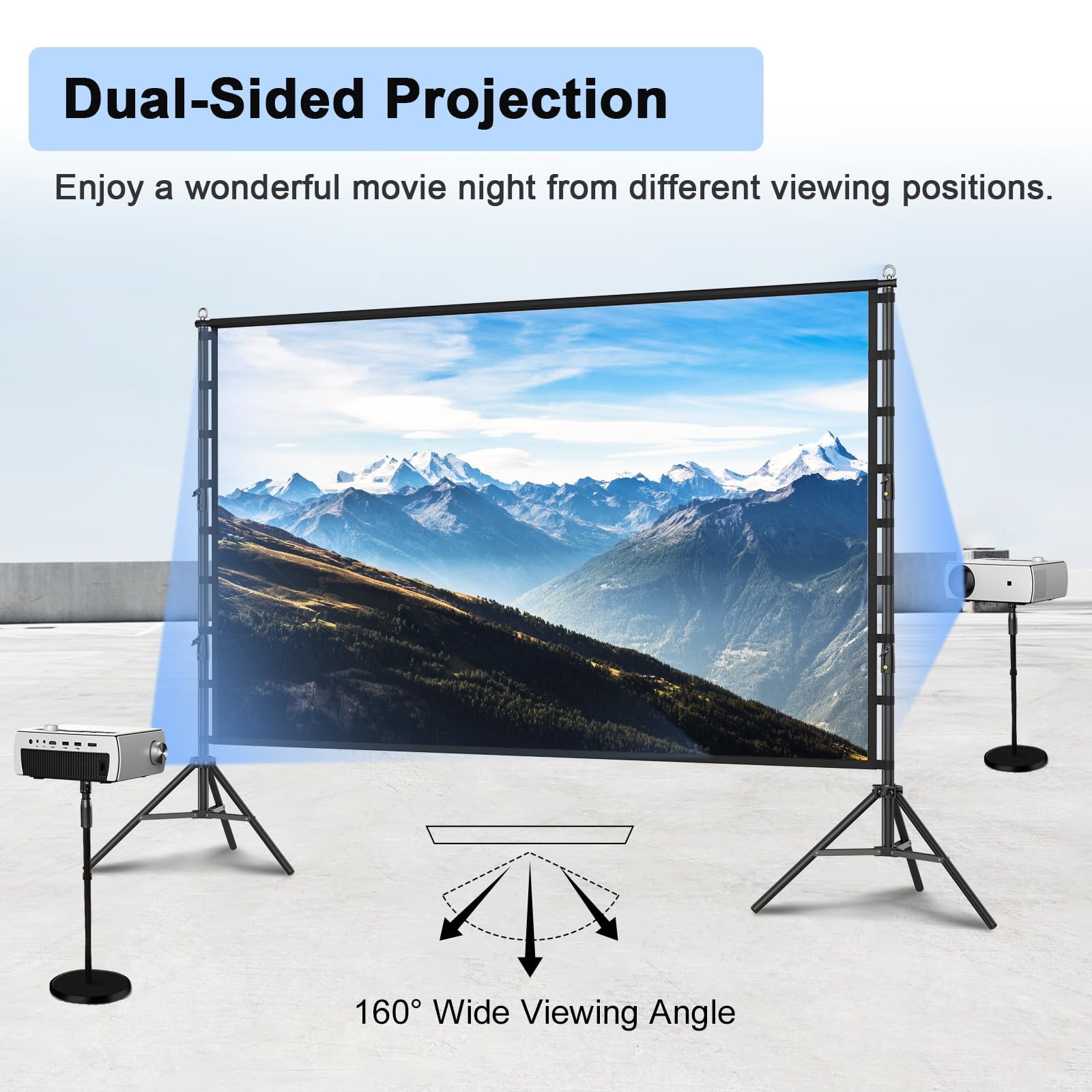 プロジェクタースクリーン TOWOND スタンド付き屋内 屋外用 200インチ Amazon | TOWOND スタンド付き屋外用プロジェクタースクリーン 200
