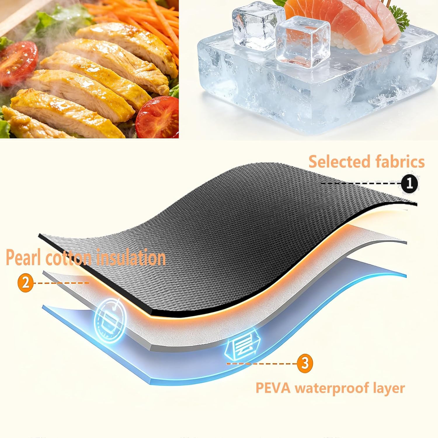 Lunch Bag for Women,Reusable Insulated Lunch Box Double Deck Insulated Puffer Lunch Tote Bag for Women Large Capacity forWork Picnic Travel Meal Prep (Black)