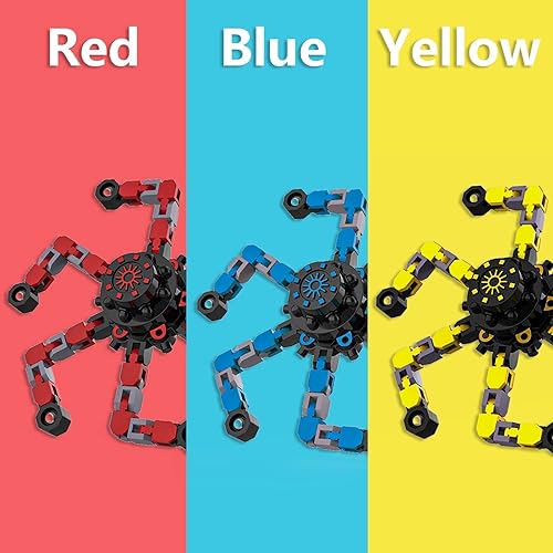 Miniatura 2 de 3 piezas Fidget Spinners, robot DIY dedo dedo juguetes juguetes de cadena de alivio del estrés para niños y adultos