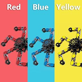 Transformable Fidget Spinners,3PCS Funny Sensory Fidget Toys Adults Deformable Chain DIY Robot Spinner,Fingertip Stress Relief Gyro Toy Party Favors Christmas Stocking Stuffers for Kids(Style-1)