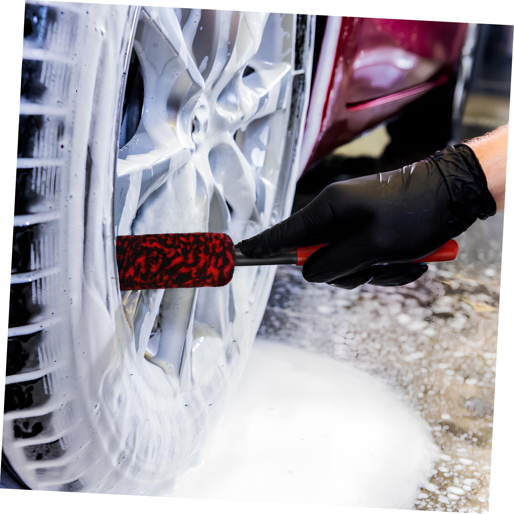 iplusmile 4er-Set Auto-detailbürsten-Set Felgenreinigungsbürsten Radnabenbürste Reifenreiniger Detailbürste Autobürste Felgenreinigungsbürste Felgenreiniger-Werkzeuge 3 Stück * 4