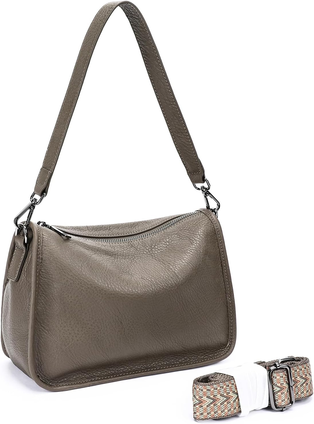 Genuine Leather Crossbody Bag Womens Lightweight Shoulder Purse ladies Small Hobo Handbag - Image 8