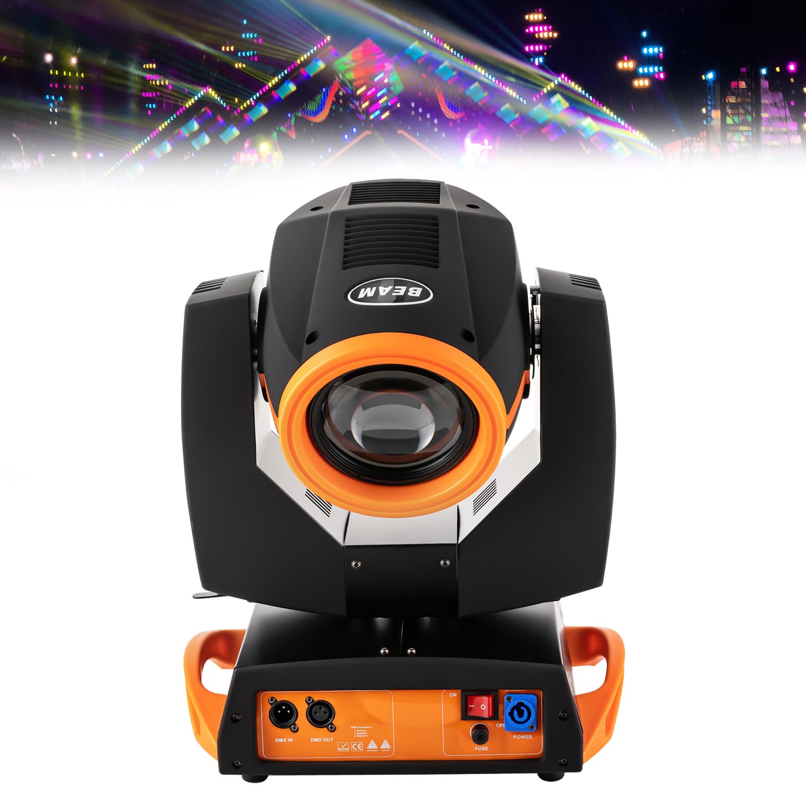 7R 230W Discolicht Partylicht Beam Sharpy Moving Head Light 17 Gobos RGBW Beam Lights 14 Farben Led Moving Head Light Dj Lights 16CH DMX512 Sound Control für Kirche Hochzeit Disco Party