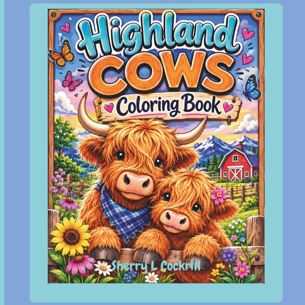 Highland Cows Coloring Book
