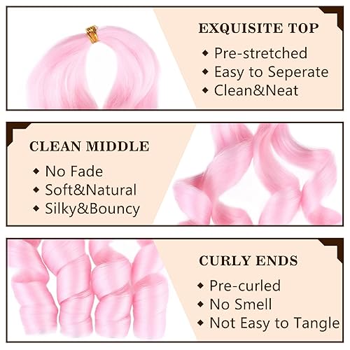 Miniatura 3 de COOKOO Cabello trenzado francés preestirado de 22 pulgadas, 2 paquetes de cabello de ganchillo diosa con extremos ondulados rizados, 2.47 ozpaquete,