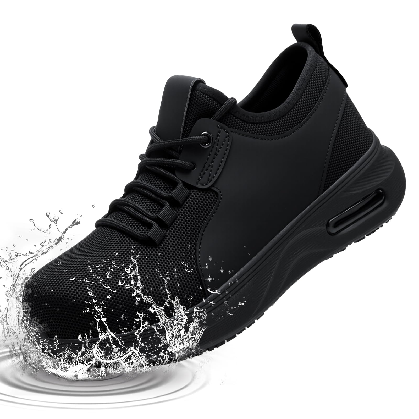 Ulogu Wide Toe Non Slip Shoes for Men Women Waterproof Oil Resistant Work Loafers for Food Service Restaurant Kitchen Chef Lightweight Comfort Walking Sneakers