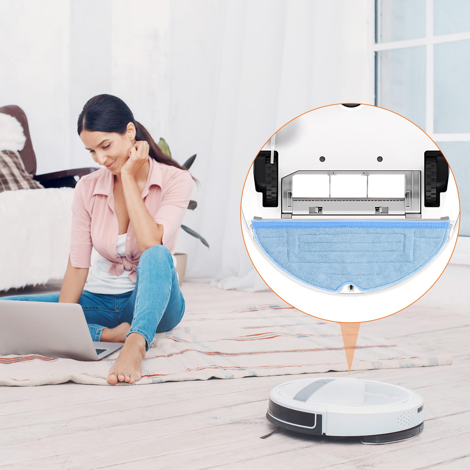Image secondaire de QWORK 6 Serpillères en Microfibre Compatibles avec Roborock