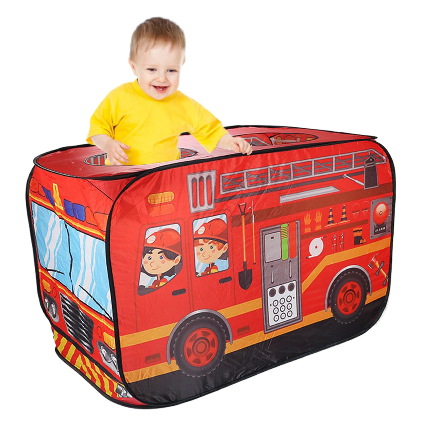 Syglawnd Play Tent, Kids Pop-Up Tent 44.1x27.6x29.5 Foldable Car Breathable Play with Rolling Door & Skylight Non Shrink Fade Resistant Kids for Home Pretend