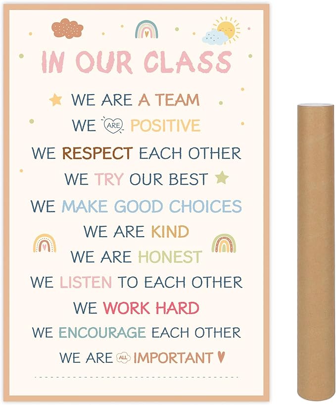 COCHIE Classroom Rules Poster for Classroom Decorations