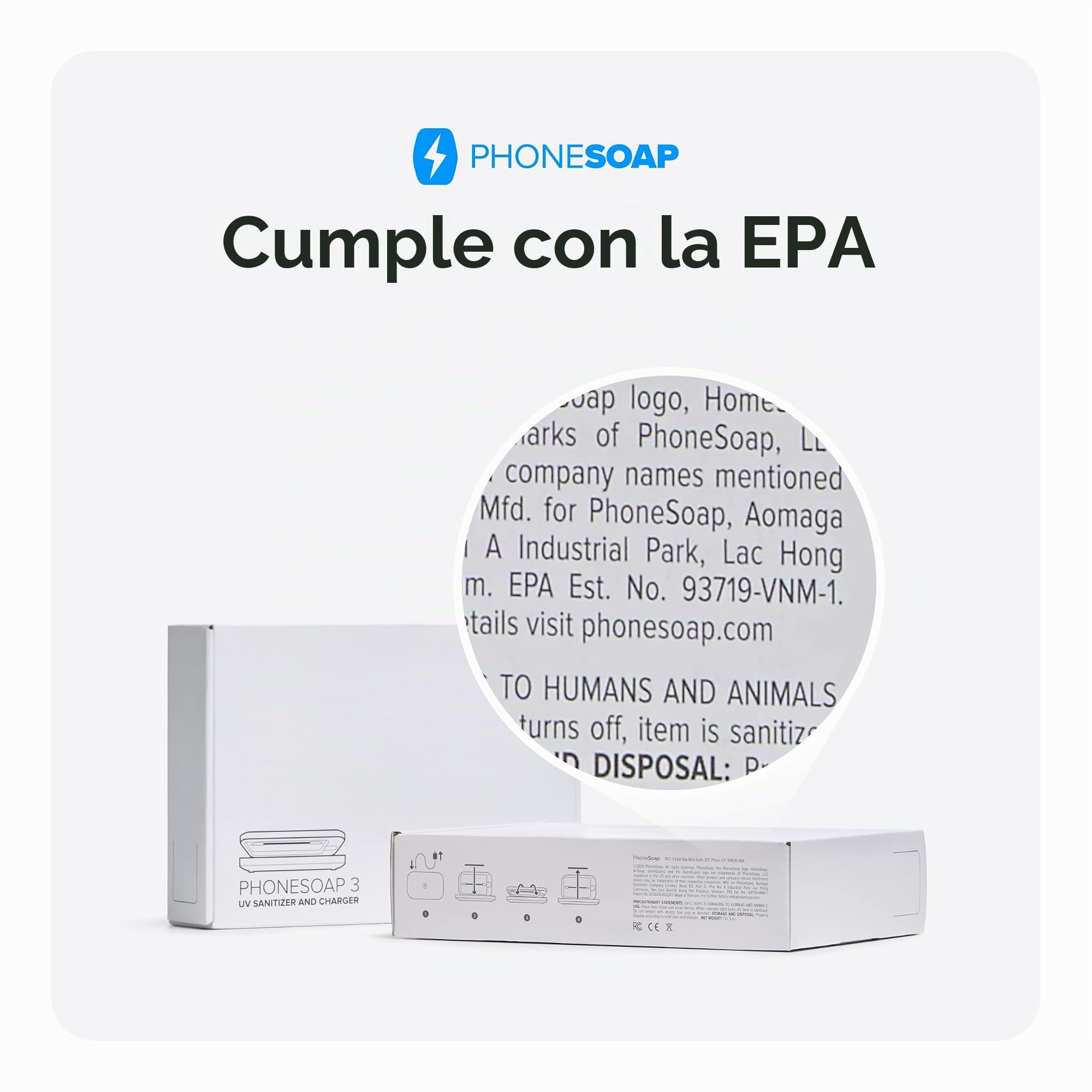 PhoneSoap 3 Desinfectante UV para teléfonos celulares y Cargador Doble Universal para teléfonos | Sanitizador UV Patentado y clínicamente Probado | Limpia y Carga Todos los teléfonos - Negro
