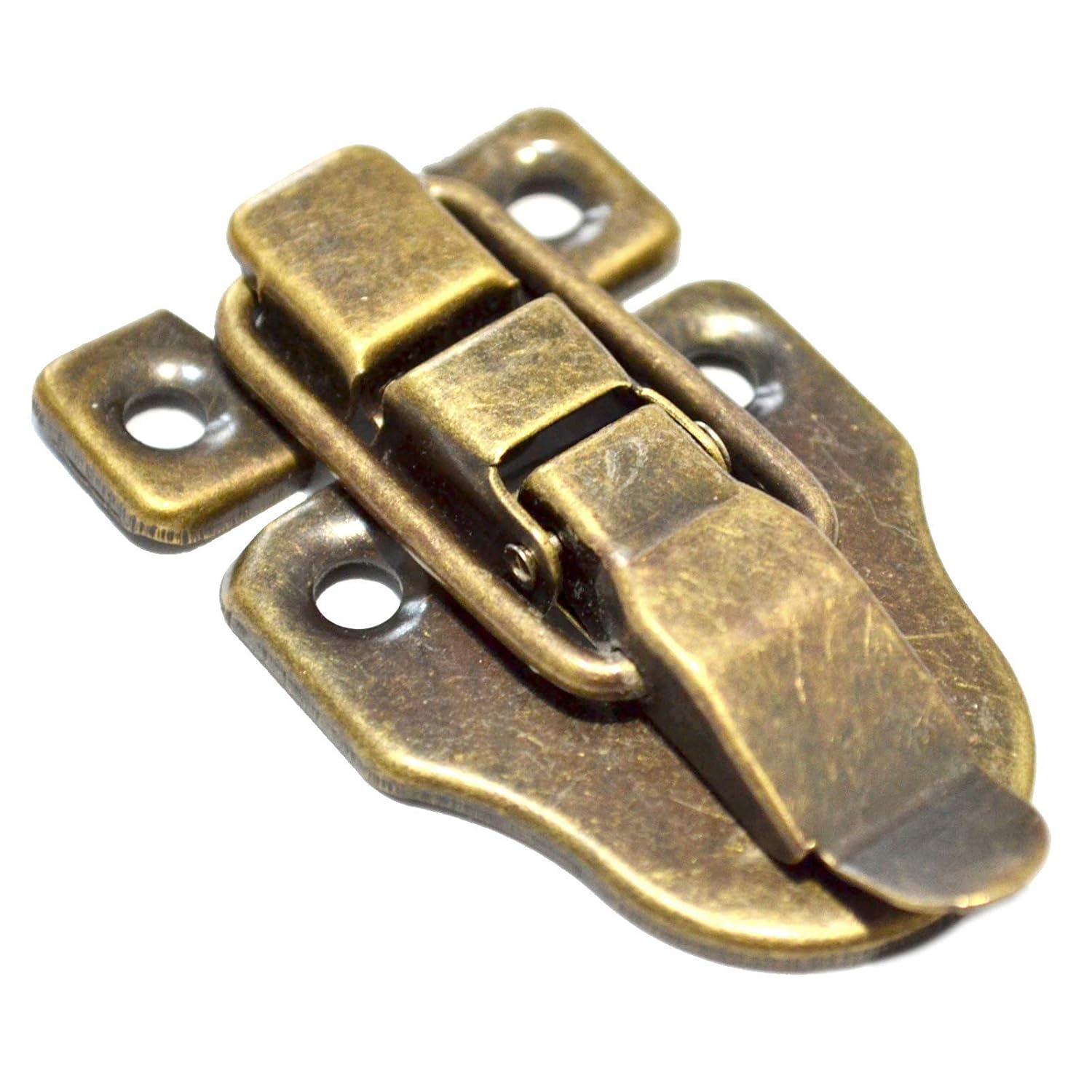 5 PCS Antique Brass Latch Hasps Decorative Bronze Vintage Locks with Screws for Jewelry Case Wooden Boxes Bronze (Height:2-3/8", Width: 1-5/8")